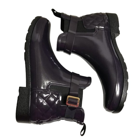 Hunter Women’s Purple Quilted Ankle Rain Boots Size 10 Brand New - Picture 2 of 7